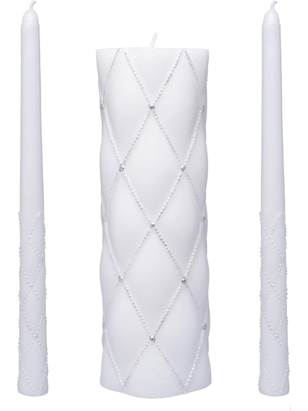 11.5" High White Wedding Unity Candle Set. Great for Weddings Party Special Even